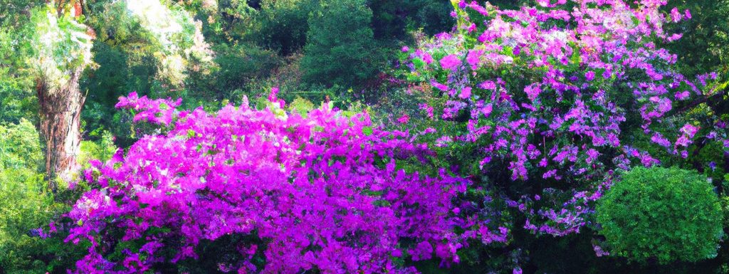 giardino mediterraneo con Bougainvillea, Ibisco, Geranio, Oleandro, Agapanthus